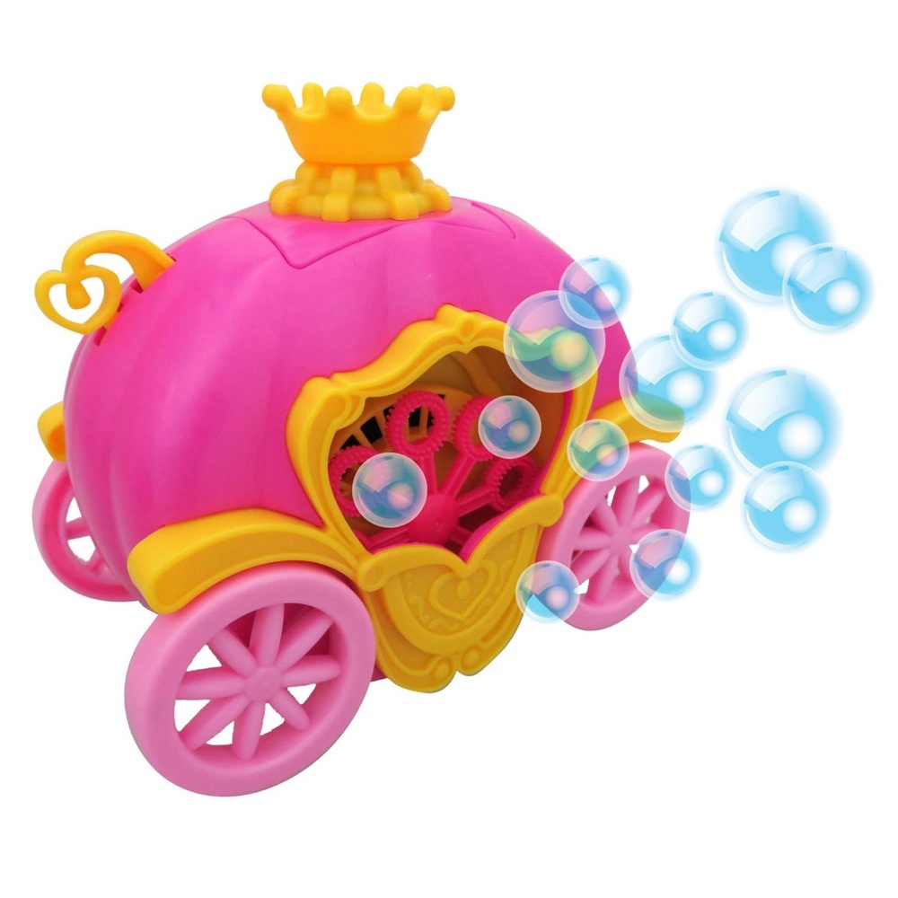 Play Day Pink Princess Carriage Battery Operated Bubble Blower Machine New